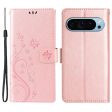 EIDERWOOD Google Pixel 9   9 Pro Sommerfugle Læder Cover m. Pung - Rose Gold Fashion