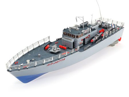 1 115 2.4G EHT-2877 Missile Destroyer RC Boat 4km h With Two Motor And Light Vehicle Models Hot on Sale